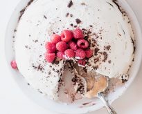 a delicious twist on the classic no-bake summer dessert | chocolate raspberry ice box cake