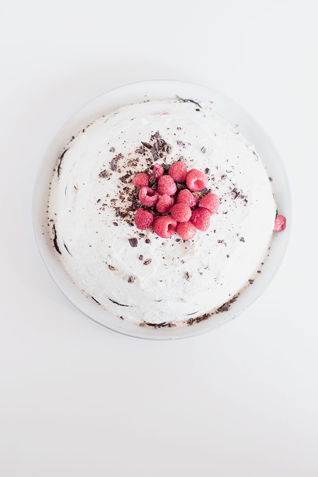 chocolate raspberry ice box cake