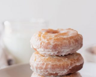 homemade glazed old fashioned doughnuts