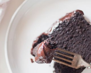 simply the very best chocolate pound cake with ganache frosting