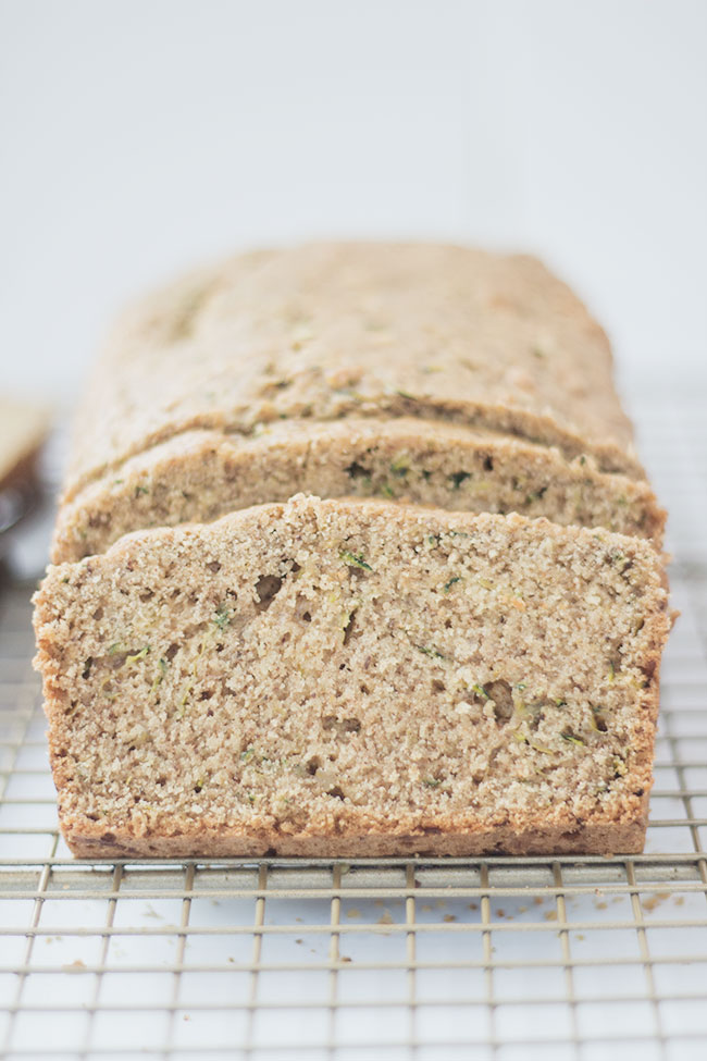 sliced vegan zucchini bread
