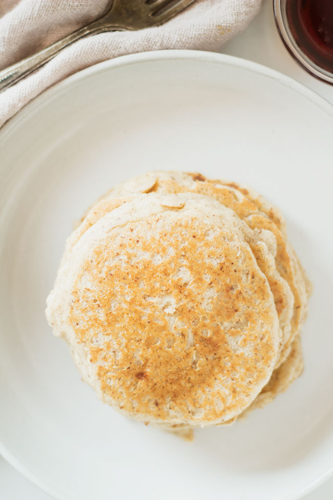 stack of vegan almond flour pancakes