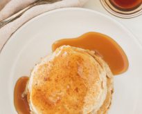vegan almond flour pancakes with maple syrup